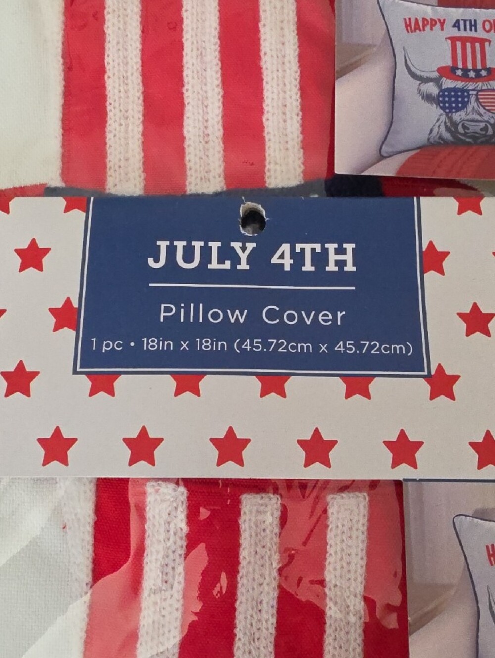 2 Hobby Lobby July 4th Patriotic Red White and Blue Accent Pillow Cover - Picture 2 of 4